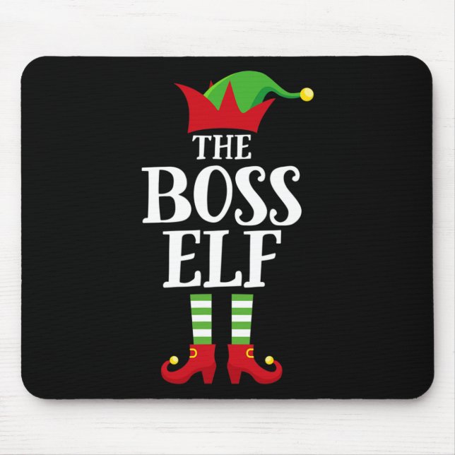 Tapis De Souris Boss Elf Family Matching Christmas Group Elf Pajam (Devant)