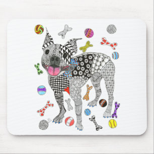 Tapis De Souris Boston mignon et coloré Terrier Mousepad