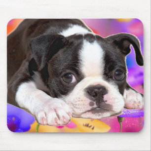 Tapis De Souris Boston noir et blanc Terrier Mousepad