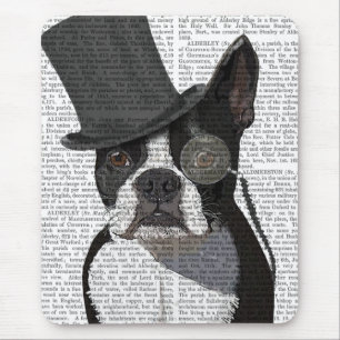 Tapis De Souris Boston Terrier, Formal Hound and Hat