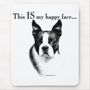 Tapis De Souris Boston Terrier Joyeux Visage