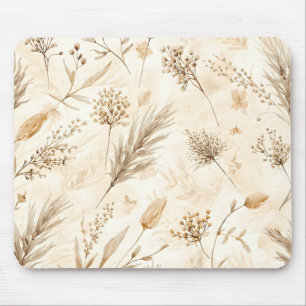 Tapis De Souris Botanique Fleur Séchée Beige