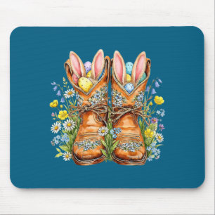 Tapis De Souris Bottes de cowboy occidentales de Pâques oreilles d