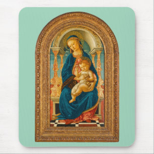 Tapis De Souris Botticelli (1445-1510) Madonna & Child Enthroned