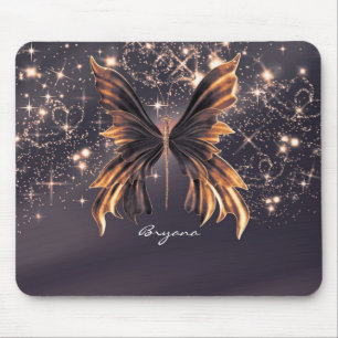 Tapis De Souris Bouche en or Imaginaire papillon