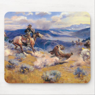 Tapis De Souris Boucles de Charles M. Russell et Horses rapide