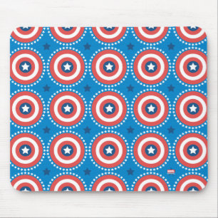 Tapis De Souris Bouclier de Captain America et motif d'étoiles