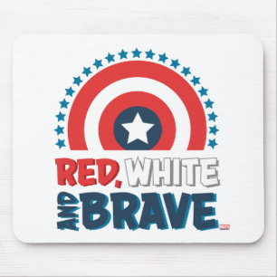 Tapis De Souris Bouclier de Captain America "Rouge, Blanc et Coura