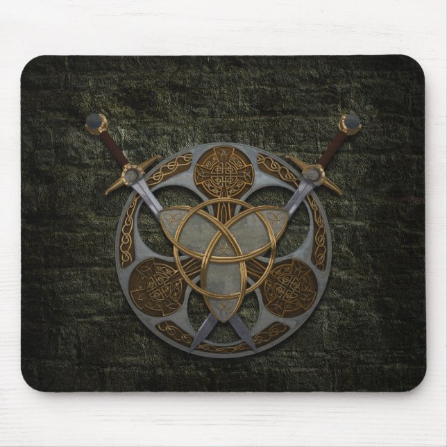 Tapis De Souris Bouclier et épées celtiques (Devant)