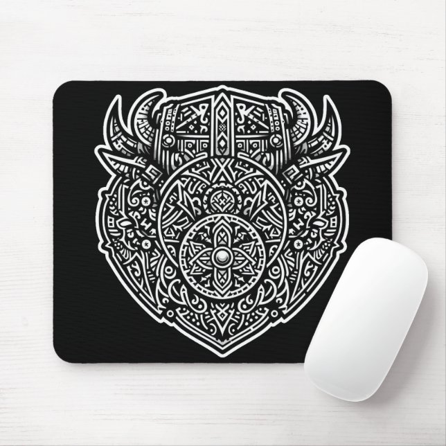 Tapis De Souris Bouclier guerrier viking (Avec souris)