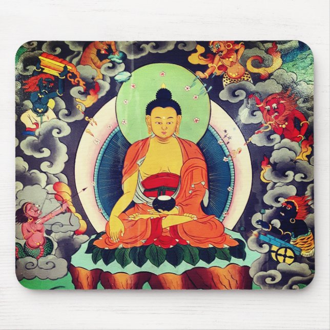 Tapis De Souris Bouddha Shakyamuni peinture, Himalaya - Népal (Devant)
