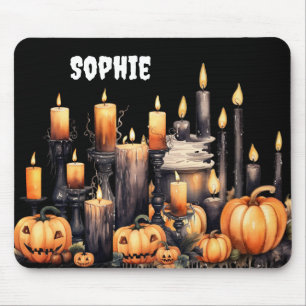 TAPIS DE SOURIS BOUGIES EN COULEUR D'EAU NOIR ET ORANGE