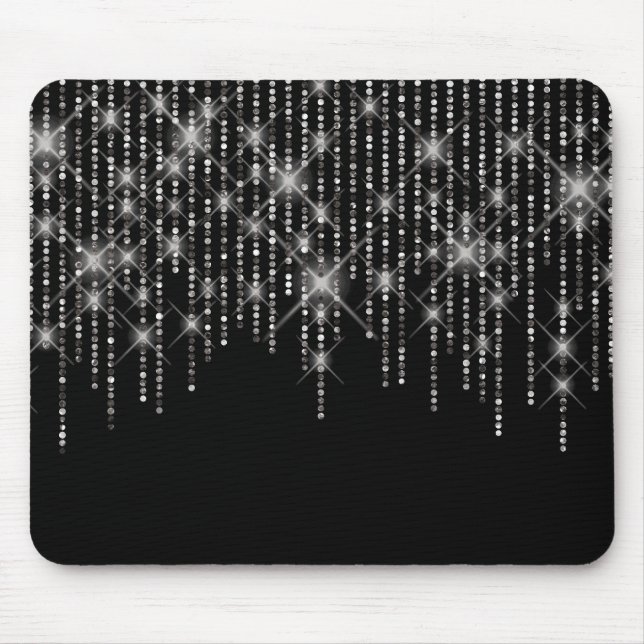 Tapis De Souris Boule de diamant sur noir (Devant)