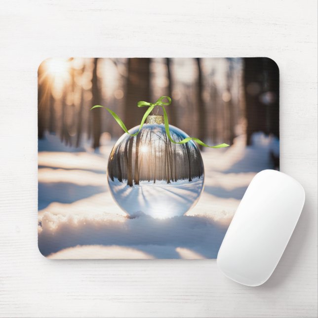 Tapis De Souris Boule de lentilles ornementales de Noël (Avec souris)