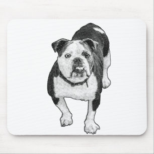 Tapis De Souris Bouledogue concentré, accent de bureau à points