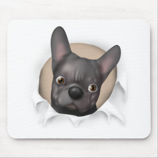 Tapis De Souris Bouledogue français (noir) éclatant