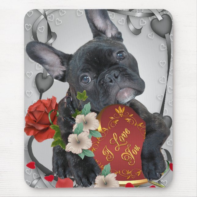 Tapis De Souris BOULEDOGUE FRANÇAIS Valentine Mousepad (Devant)