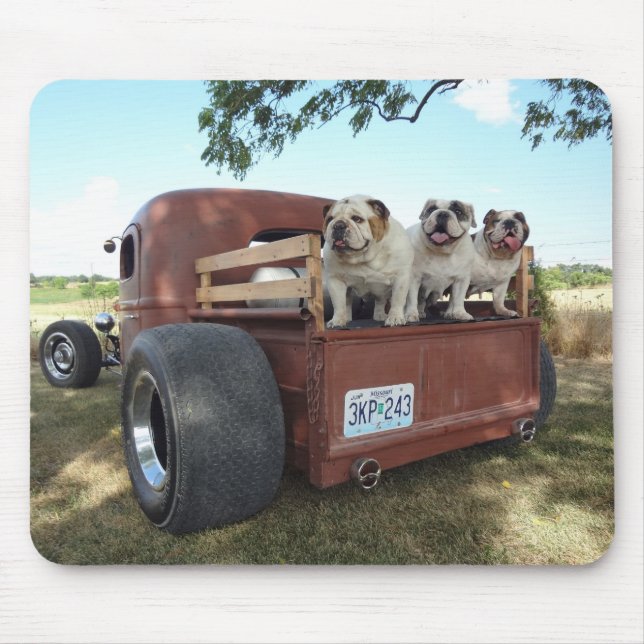Tapis De Souris Bouledogues et rat Rods Mousepad (Devant)