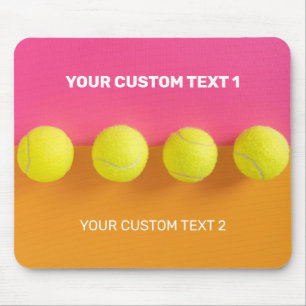Tapis De Souris Boules de tennis de texte personnalisées