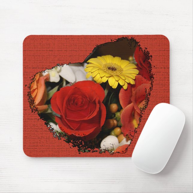 Tapis De Souris Bouquet Coeur Jagged (Avec souris)