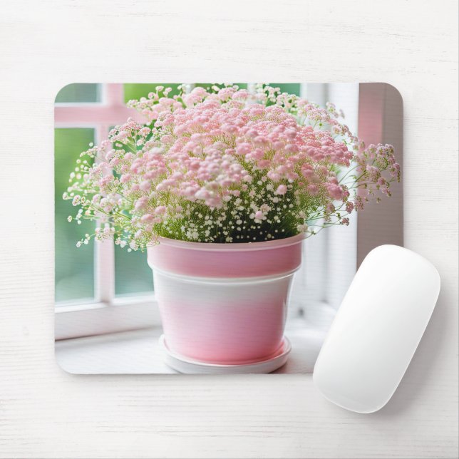 Tapis De Souris Bouquet de baby's breath rose (Avec souris)