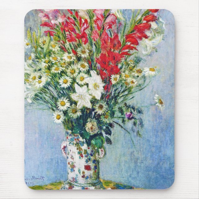 Tapis De Souris Bouquet de Gadiolas Lilies et Dasies Claude Monet (Devant)