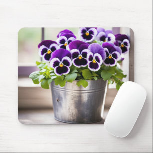 Tapis De Souris Bouquet de pensées violettes