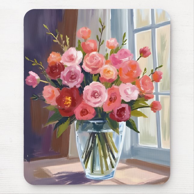 Tapis De Souris Bouquet de roses d'automne Floral automne (Devant)
