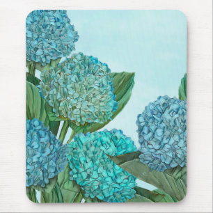 Tapis De Souris Bouquet d'été Blue Hydrangea