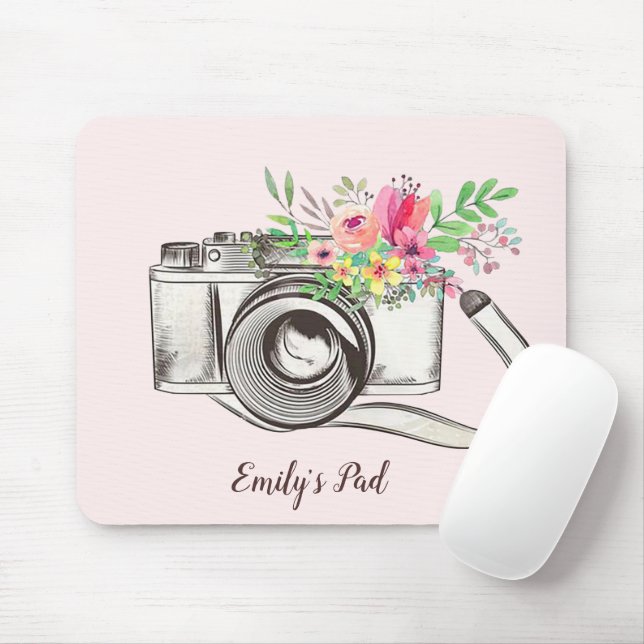 Tapis De Souris Bouquet floral avec caméra (Avec souris)