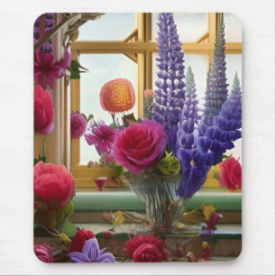 Tapis De Souris Bouquet floral coloré intrigant