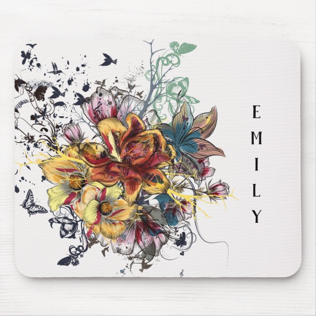 Tapis De Souris Bouquet floral contemporain (Devant)