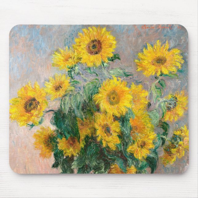 Tapis De Souris Bouquet of Sunflowers by Monet Impressionist (Devant)