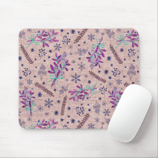 Tapis De Souris Bouquet saint de Noël - Rose poussiéreux