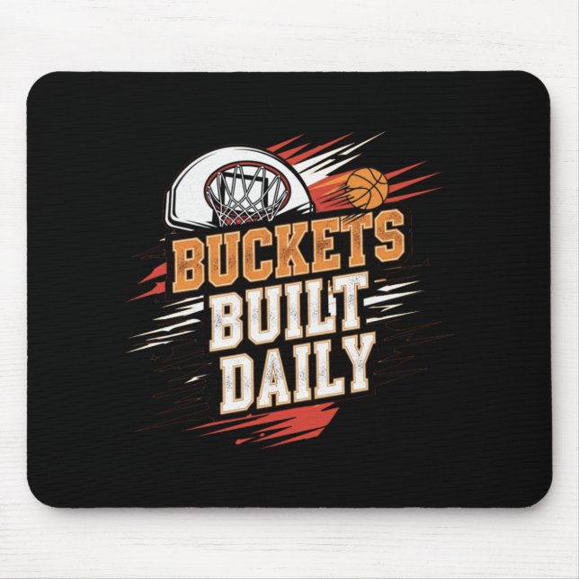 Tapis De Souris Bouquets construits quotidiennement Basketball Mot (Devant)