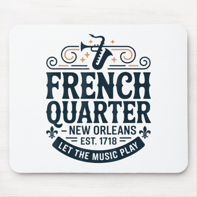 Tapis De Souris Bourbon Street French Quarter New Orleans Mardi Gr (Devant)
