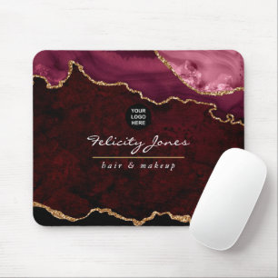 Tapis De Souris Bourgogne et Or Agate Precit Stone Business