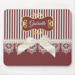 Tapis De Souris Bourgogne Rayure Dentelle Nom