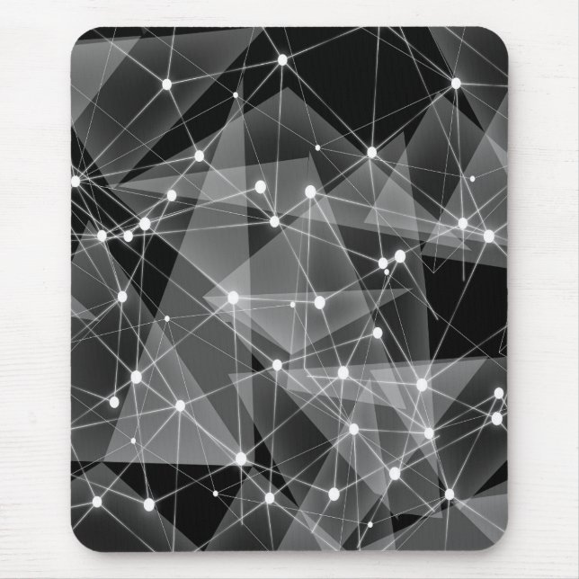 Tapis De Souris Bousepad moderne, noir, gris, abstrait (Devant)