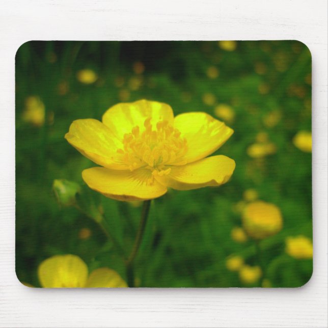 Tapis De Souris Bouteille Mousepad Yellow Flower Computer Mousepad (Devant)