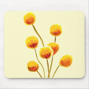 Tapis De Souris Bouton Billy jaune fleur australienne originaire