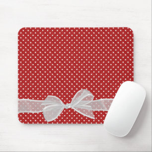 Tapis De Souris Bow Sheer Blanc Sur Pad Souris Pois