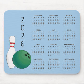 Tapis De Souris Bowling Ball Pin Design 2025 Calendar Mousepad