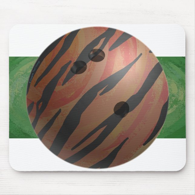 Tapis De Souris Bowling Ball Tiger Orange (Devant)