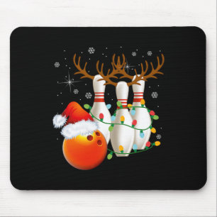 Tapis De Souris Bowling Cadeaux Noël Bowling Santa Hat Christma