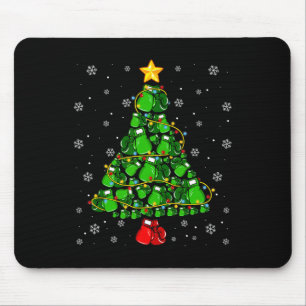 Tapis De Souris Boxe de Noël Sports Amoureux Xmas Lumières Arbre P