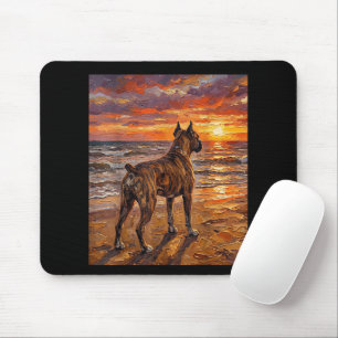 Tapis De Souris Boxer bringé à Sunset Beach Cadeau artistique pour