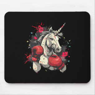 Tapis De Souris Boxer Unicorn Avec Gants De Boxe Kickboxing Cute B