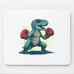 Tapis De Souris Boxeur Dinosaure Boxe T-rex Kickboxing Dino Boxe