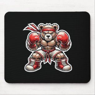 Tapis De Souris Boxing Bear arts martiaux rue Grizzly Muay Thai